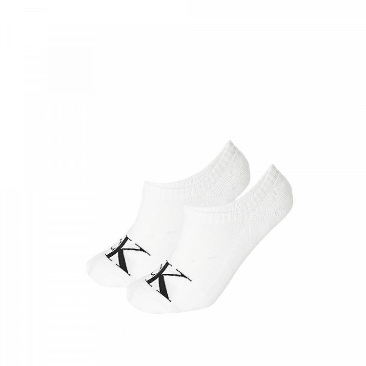 SOCKS MEN 2 PAIRS FOOTIE HIGH CUT MONOGRAM CALVIN KLEIN