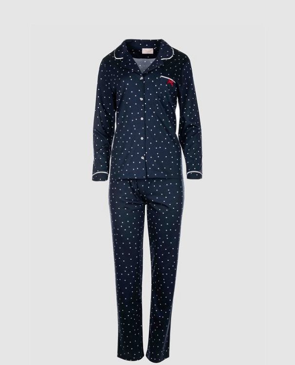 PYJAMA BLUE DOT PINK LABEL
