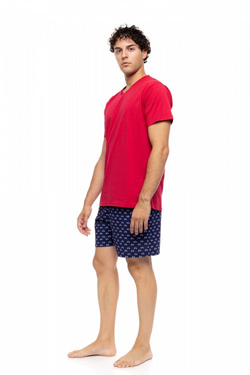 ΠΥΖΑΜΑ ΑΝΔΡΙΚΗ V-NECK RETRO BIKE ULISSE