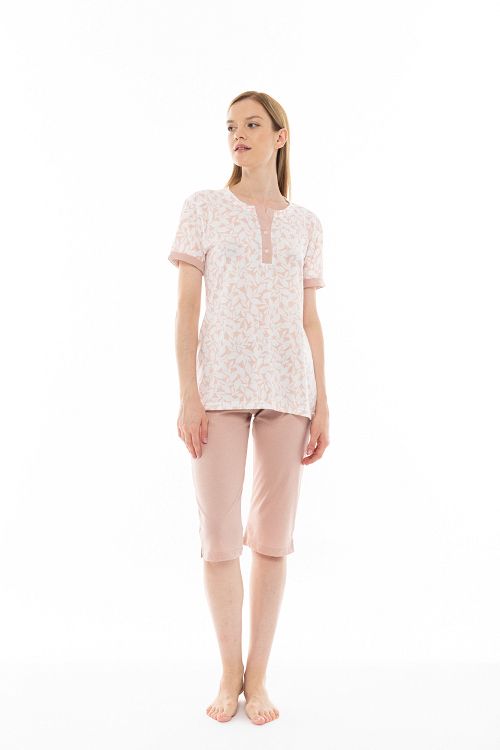 ΠΥΖΑΜΑ CAPRI PINK FLOWER PINK LABEL