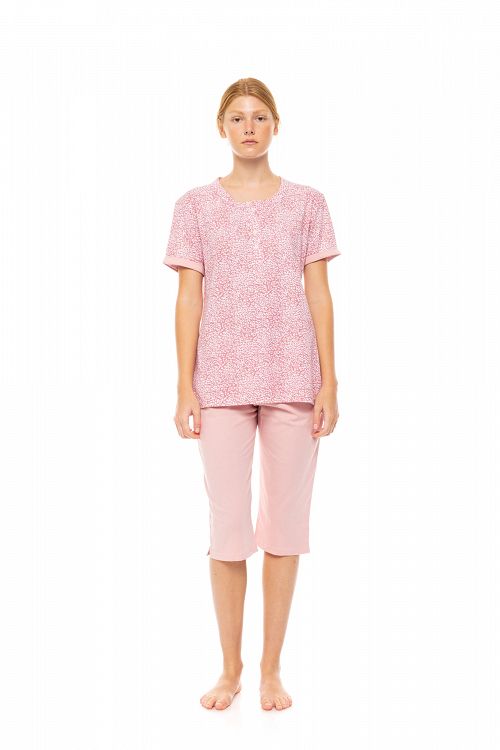 ΠΥΖΑΜΑ ΓΥΝΑΙΚΕΙΑ ΜΕ ΠΑΤΙΛΕΤΑ CAPRI LEOPARD ROSE PINK LABEL