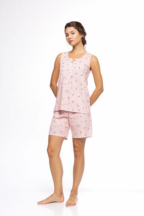 ΠΥΖΑΜΑ ΓΥΝΑΙΚΕΙΑ ΠΑΤΙΛΕΤΑ ΜΕ ΒΕΡΜΟΥΔΑ LITTLE HEARTS PRINT PINK LABEL