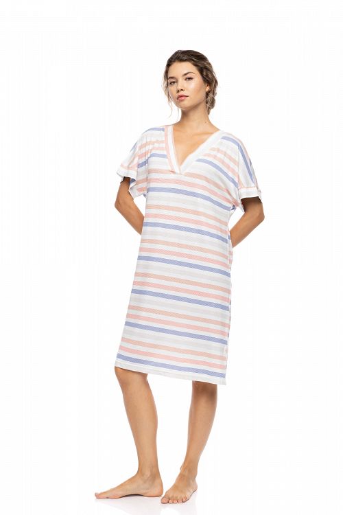 ΝΥΧΤΙΚΟ ΓΥΝΑΙΚΕΙΟ ΚΟΝΤΟ ΜΑΝΙΚΙ SUNSET STRIPES PINK LABEL