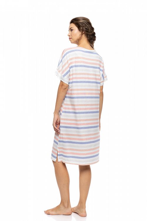 ΝΥΧΤΙΚΟ ΓΥΝΑΙΚΕΙΟ ΚΟΝΤΟ ΜΑΝΙΚΙ SUNSET STRIPES PINK LABEL