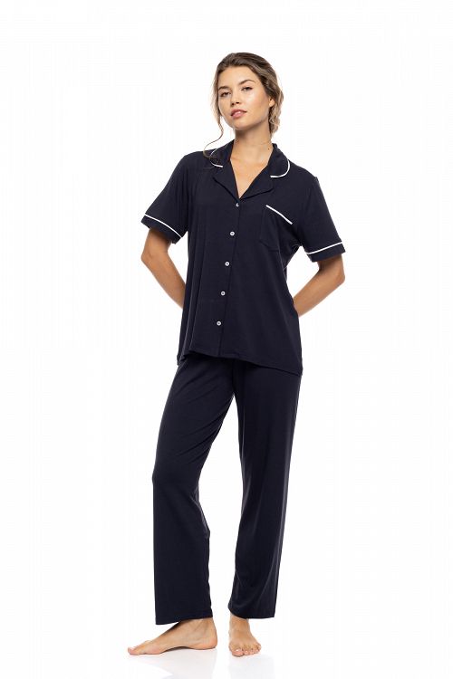 ΠΥΖΑΜΑ ΓΥΝΑΙΚΕΙΑ ΚΟΥΜΠΩΤΗ LONG PANT BAMBOO PINK LABEL