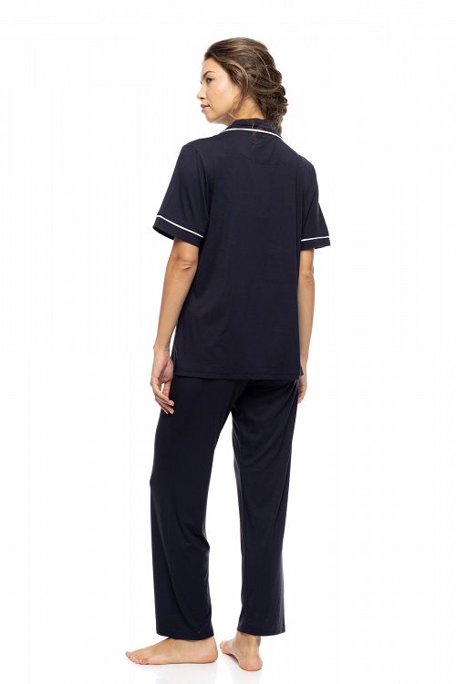 ΠΥΖΑΜΑ ΓΥΝΑΙΚΕΙΑ ΚΟΥΜΠΩΤΗ LONG PANT BAMBOO PINK LABEL