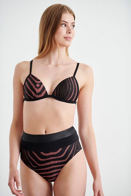 ΜΑΓΙΟ BIKINI TOP ΤΡΙΓΩΝΟ PUSH UP 'TIGER PRINT' BLU4U