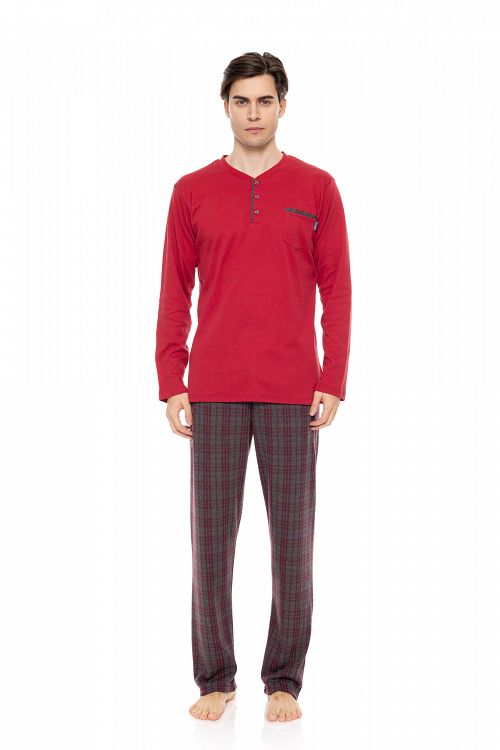 ΠΥΖΑΜΑ ΑΝΔΡΙΚΗ JACQUARD BORDO PLAID ULISSE