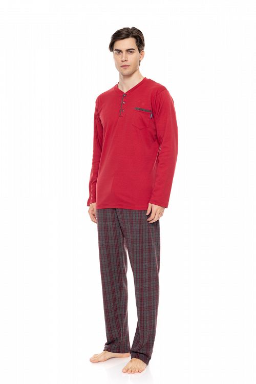 ΠΥΖΑΜΑ ΑΝΔΡΙΚΗ JACQUARD BORDO PLAID ULISSE
