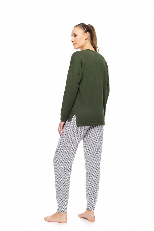 ΠΥΖΑΜΑ MODERN FLOWER GREEN PINK LABEL