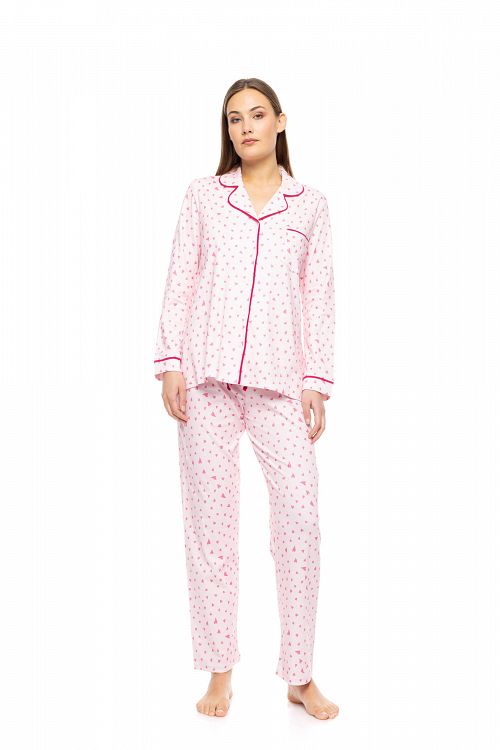 ΠΥΖΑΜΑ ΚΟΥΜΠΩΤΗ ΜΕ ΤΣΕΠΑΚΙ BUBBLEGUM HEART PINK LABEL