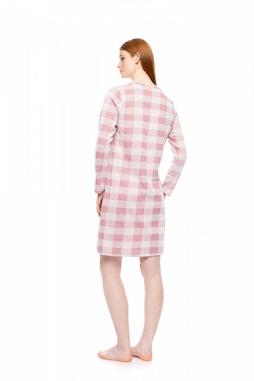 ΝΥΧΤΙΚΟ ΠΑΤΙΛΕΤΑ NIGHTGOWN JACQUARD ROSE PLAID PINK LABEL