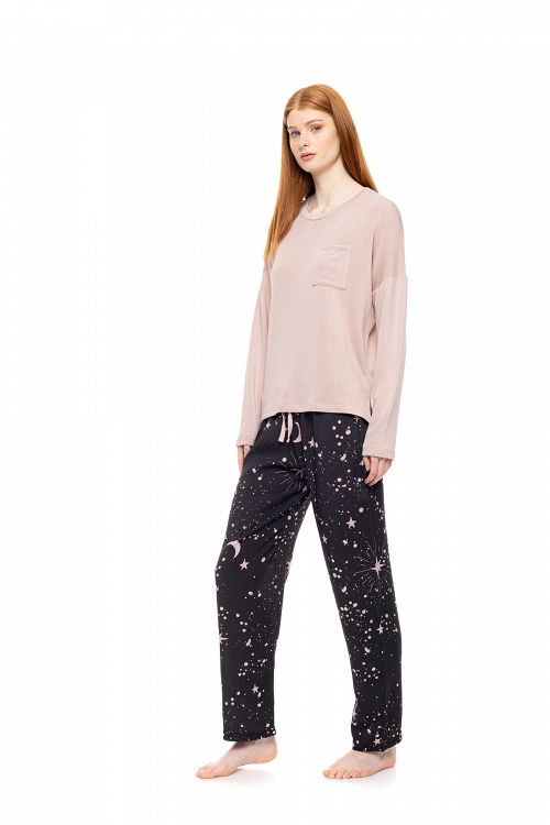 ΠΥΖΑΜΑ ROSE NIGHT SKY PINK LABEL