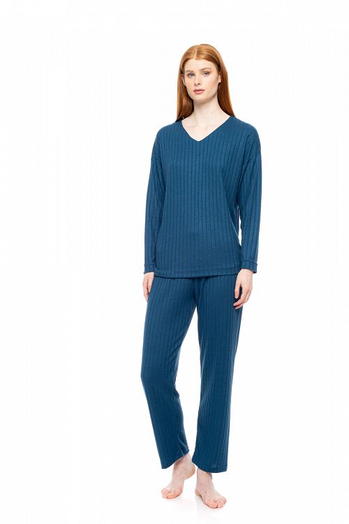 ΠΥΖΑΜΑ WARM STRIPES PINK LABEL