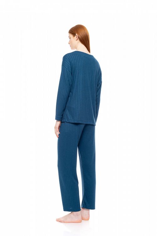 ΠΥΖΑΜΑ WARM STRIPES PINK LABEL