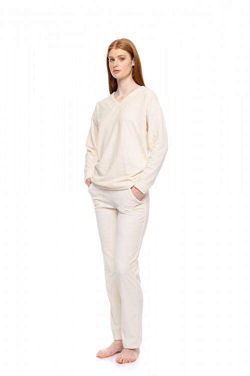 LOUNGEWEAR VELVET STRIPES PINK LABEL