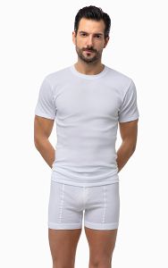 Φανέλα ανδρική κοντό μανίκι με κλειστό λαιμό 2 τεμάχια Classic MINERVA