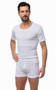 Φανέλα ανδρική κοντό μανίκι ανοιχτός λαιμός 2 τεμάχια Classic MINERVA