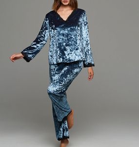 ΠΥΖΑΜΑ LIDA ΕΛΑΣΤΙΚΟ ΒΕΛΟΥΔΟ ΜΕ ΔΑΝΤΕΛΑ