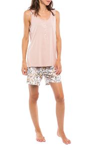 ΠΥΖΑΜΑ SHORTS YELLOW FLOWER PINK LABEL