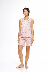 ΠΥΖΑΜΑ ΓΥΝΑΙΚΕΙΑ ΠΑΤΙΛΕΤΑ ΜΕ ΒΕΡΜΟΥΔΑ LITTLE HEARTS PRINT PINK LABEL