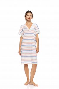 ΝΥΧΤΙΚΟ ΓΥΝΑΙΚΕΙΟ ΚΟΝΤΟ ΜΑΝΙΚΙ SUNSET STRIPES PINK LABEL