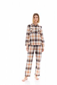 ΠΥΖΑΜΑ BUTTONED AUTUMN PLAID PINK LABEL