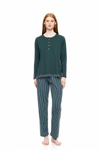 ΠΥΖΑΜΑ ΠΑΤΙΛΕΤΑ GREEN FOREST STRIPES PINK LABEL