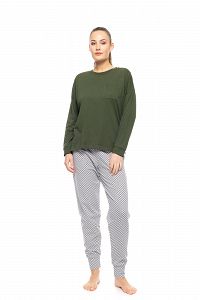 ΠΥΖΑΜΑ MODERN FLOWER GREEN PINK LABEL