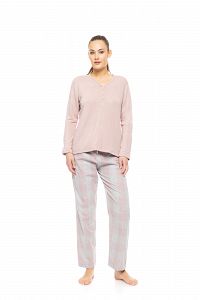 ΠΥΖΑΜΑ ME ΠΑΤΙΛΕΤΑ SOFT ROSE PLAID PINK LABEL