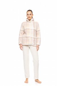 ΡΟΜΠΑ ZIPPER FLEECE SOFT PLAID PINK LABEL