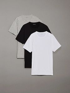 ΦΑΝΕΛΑ ΚΟΝΤΟ ΜΑΝΙΚΙ CREW NECK 3PK CALVIN KLEIN