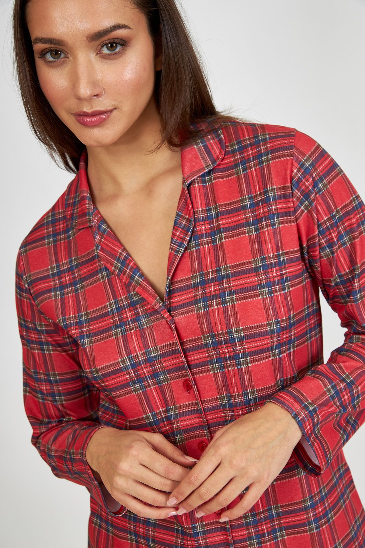 ΠΥΖΑΜΑ ΓΥΝΑΙΚΕΙΑ ΣΑΚΑΚΙ RED ΚΑΡΩ HARMONY