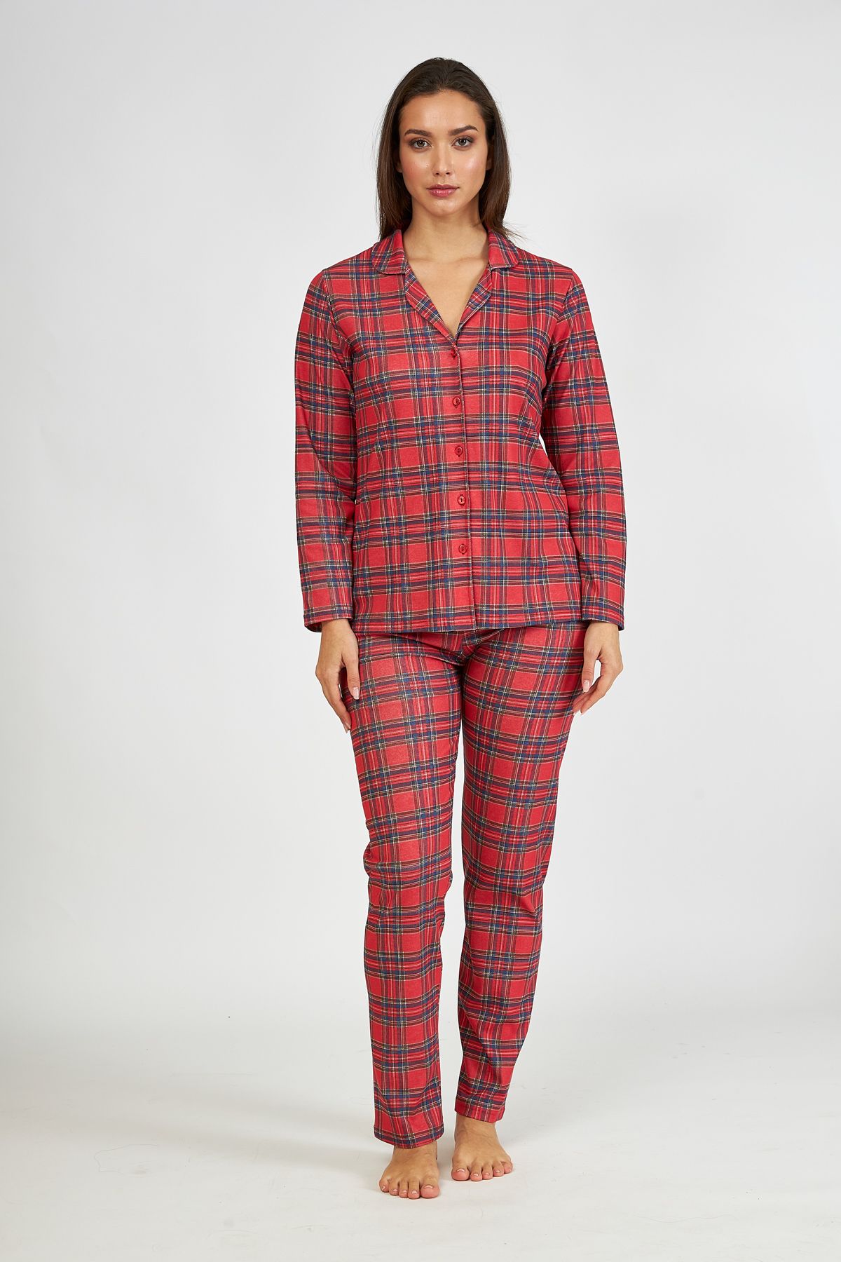 ΠΥΖΑΜΑ ΓΥΝΑΙΚΕΙΑ ΣΑΚΑΚΙ RED ΚΑΡΩ HARMONY