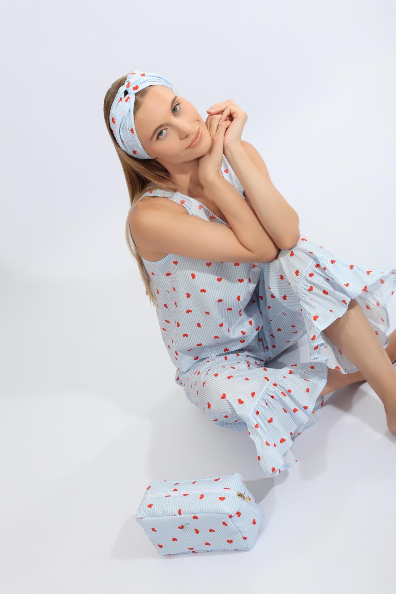 ΠΥΖΑΜΑ ΓΥΝΑΙΚΕΙΑ ΜΕ ΚΑΠΡΙ ΠΑΝΤΕΛΟΝΙ ΡΙΓΕ HEARTS HARMONY