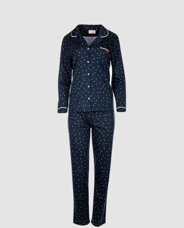 PYJAMA BLUE DOT PINK LABEL