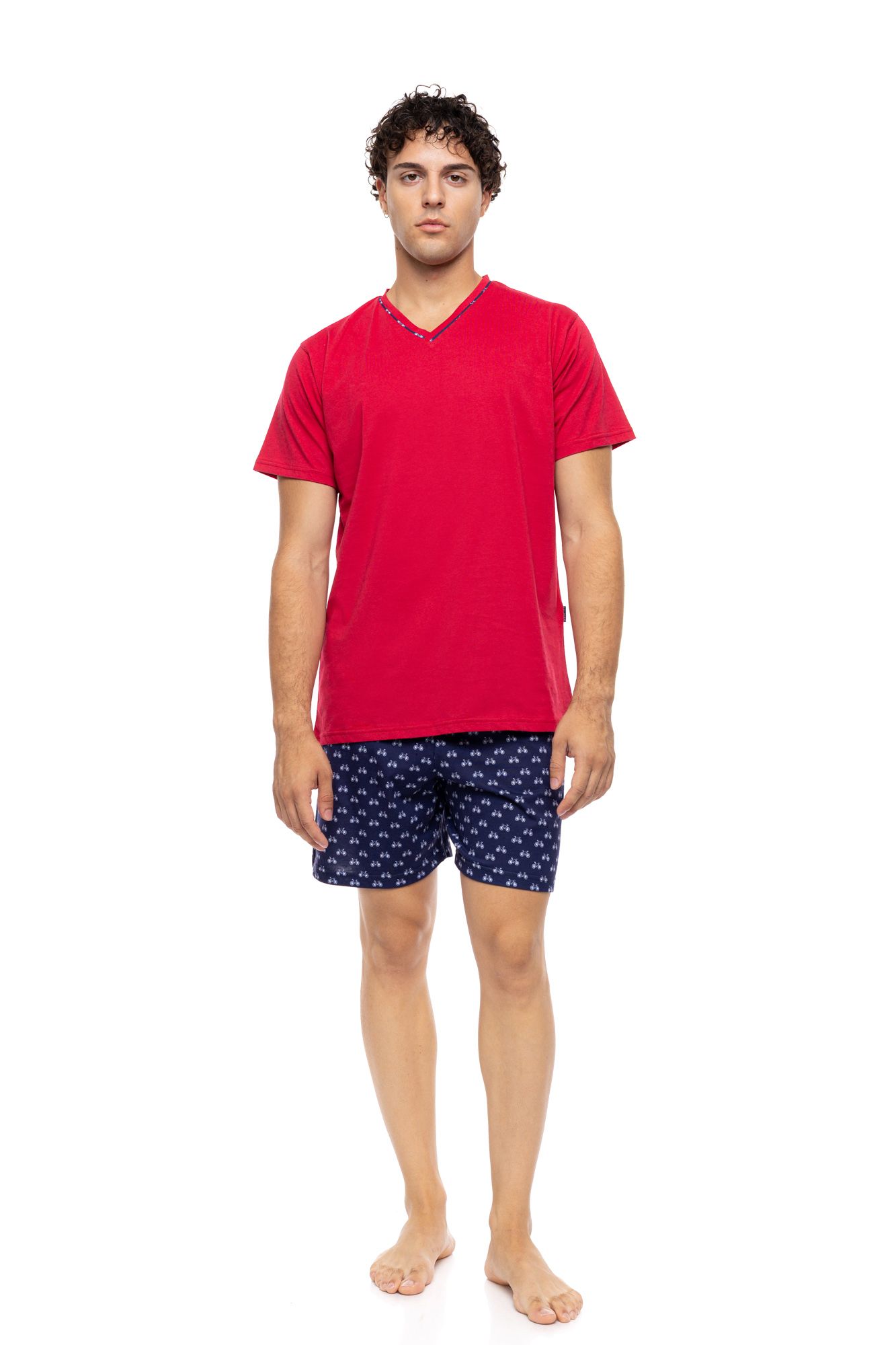 ΠΥΖΑΜΑ ΑΝΔΡΙΚΗ V-NECK RETRO BIKE ULISSE