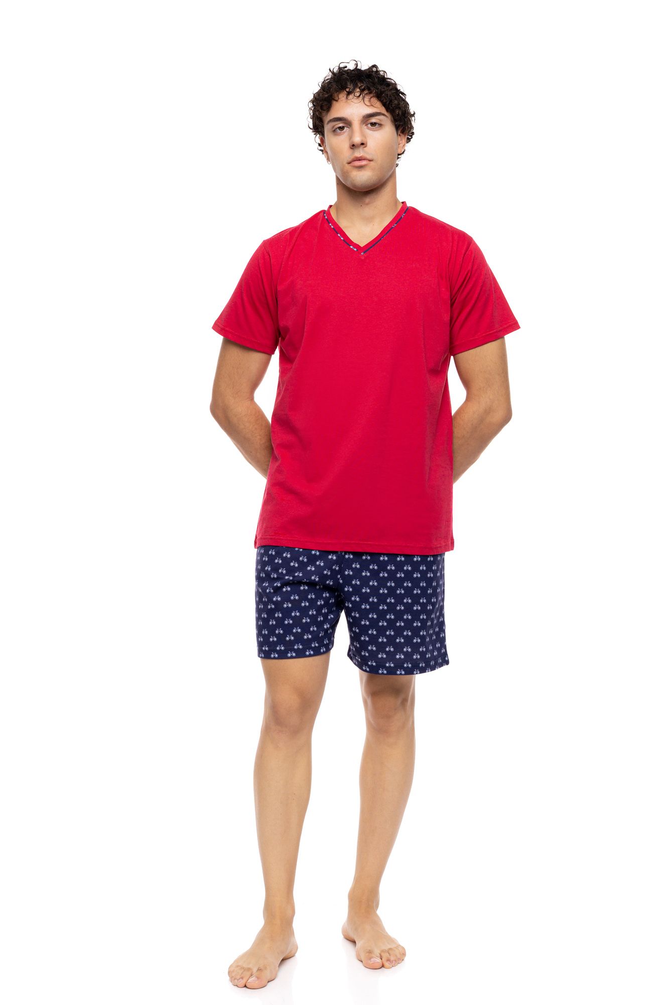 ΠΥΖΑΜΑ ΑΝΔΡΙΚΗ V-NECK RETRO BIKE ULISSE