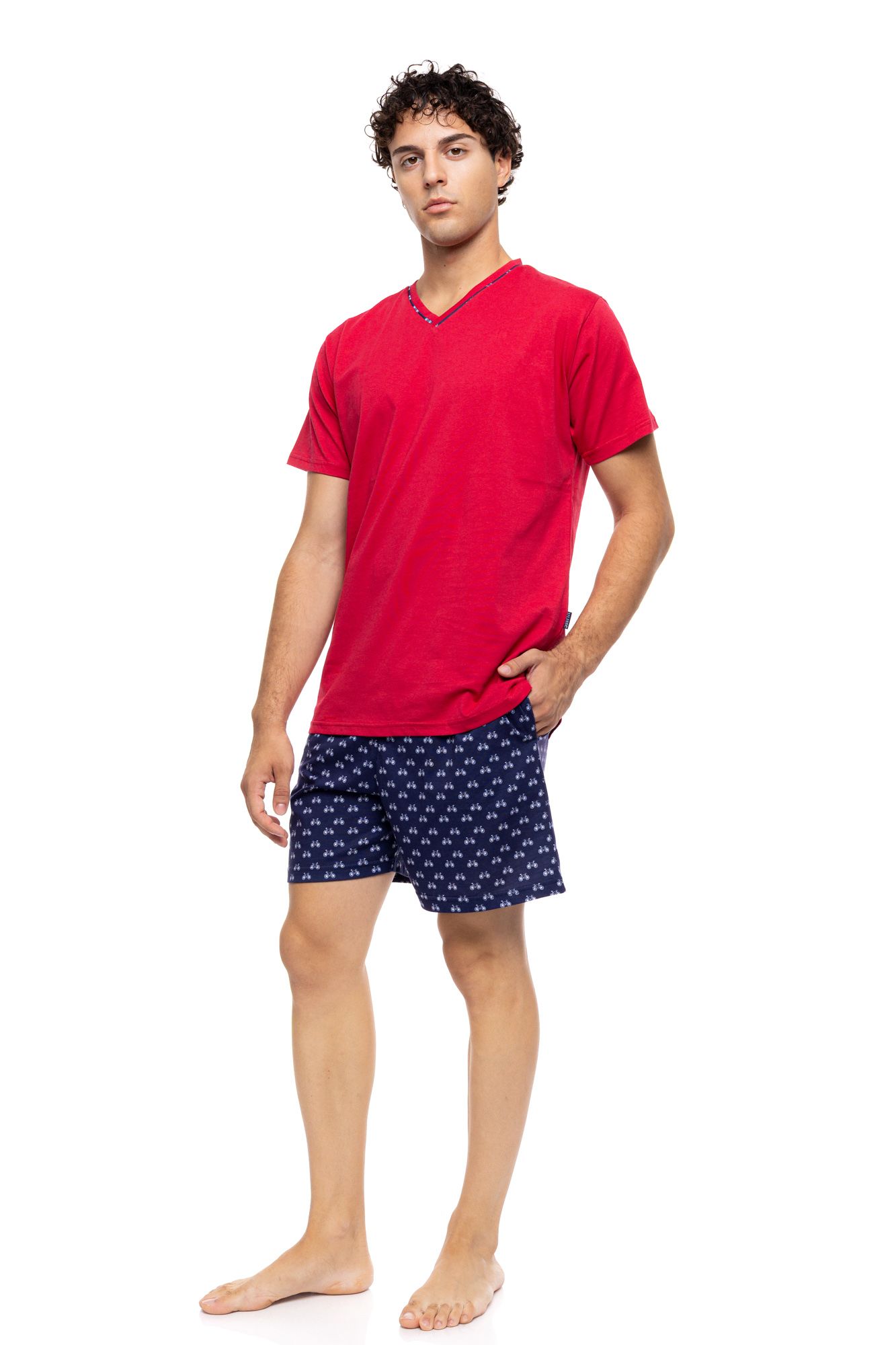 ΠΥΖΑΜΑ ΑΝΔΡΙΚΗ V-NECK RETRO BIKE ULISSE