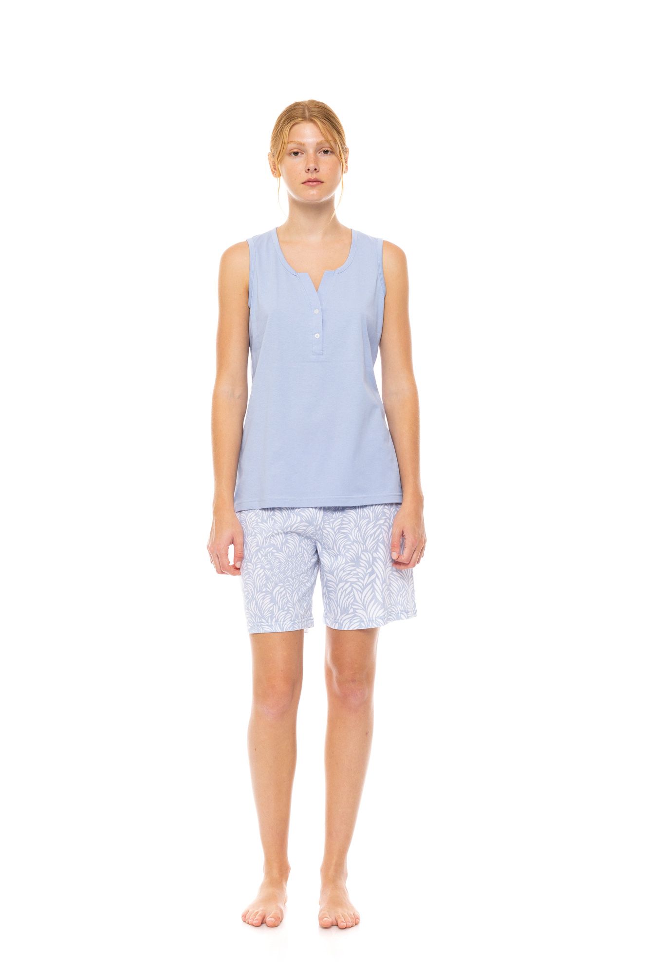 ΠΥΖΑΜΑ ΓΥΝΑΙΚΕΙΑ ΜΕ ΠΑΤΙΛΕΤΑ ICE BLUE FLEUR PINK LABEL