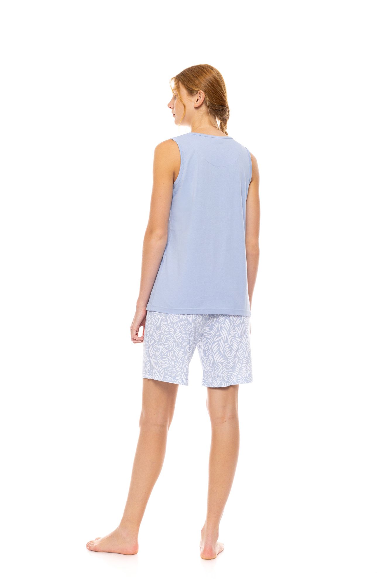 ΠΥΖΑΜΑ ΓΥΝΑΙΚΕΙΑ ΜΕ ΠΑΤΙΛΕΤΑ ICE BLUE FLEUR PINK LABEL