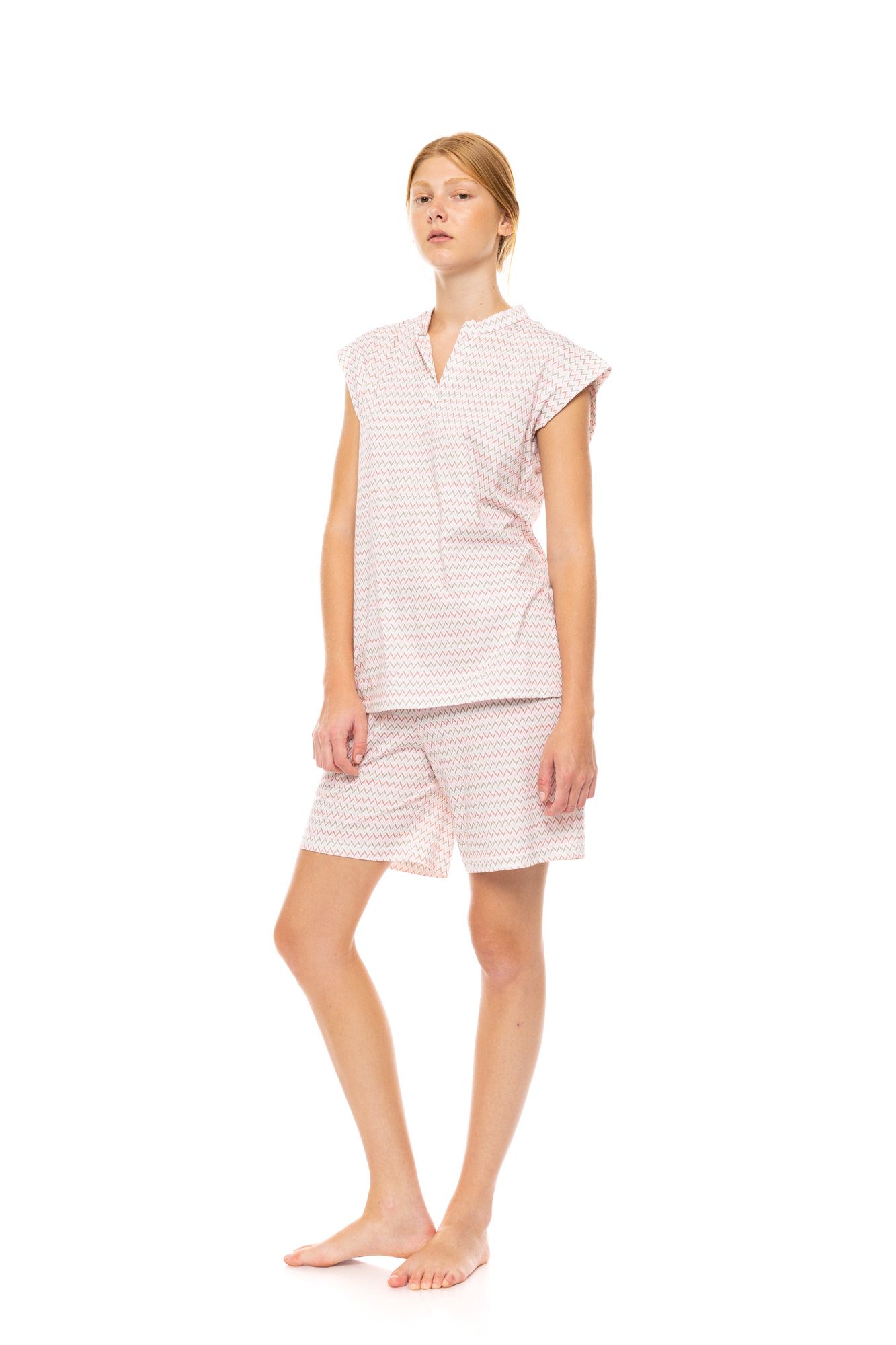 ΠΥΖΑΜΑ ΓΥΝΑΙΚΕΙΑ SHORTS SUNSET GEO PINK LABEL