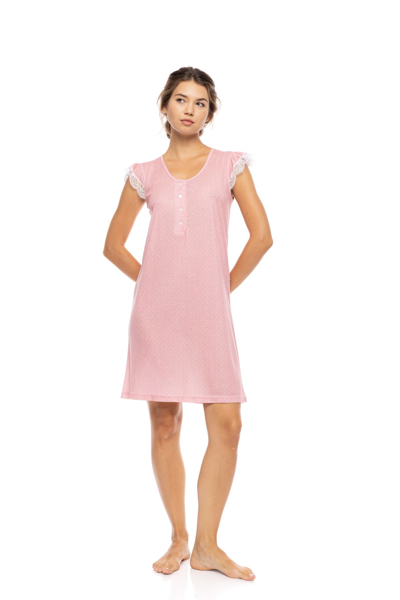 ΝΥΧΤΙΚΟ ΠΑΤΙΛΕΤΑ ΚΟΝΤΟ ΜΑΝΙΚΙ SUMMER GEO PINK LABEL