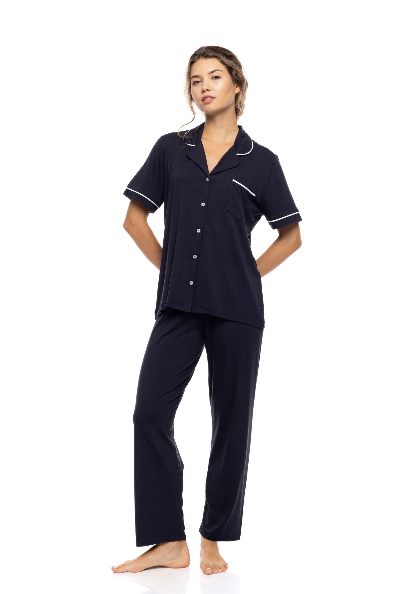 ΠΥΖΑΜΑ ΓΥΝΑΙΚΕΙΑ ΚΟΥΜΠΩΤΗ LONG PANT BAMBOO PINK LABEL