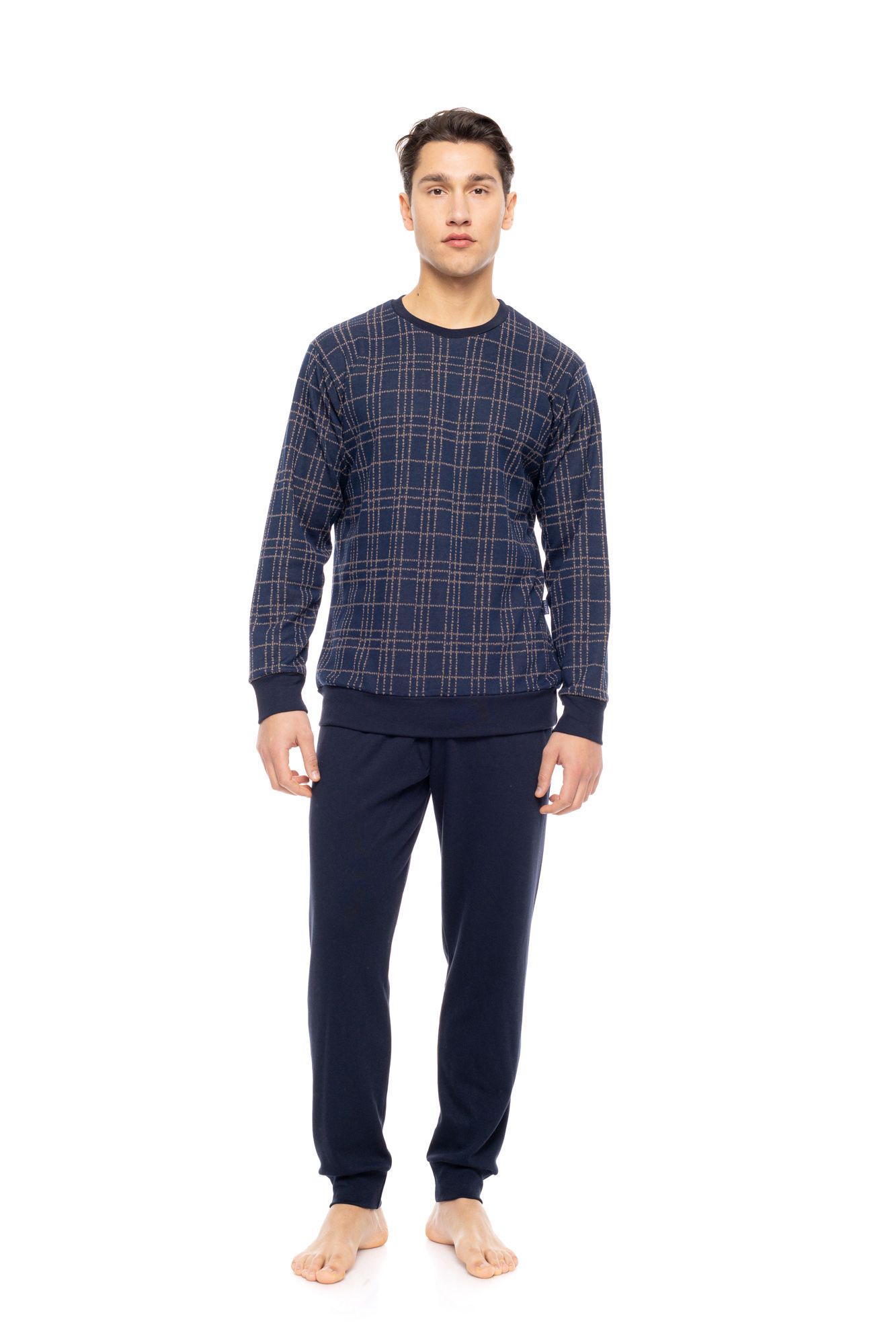 ΠΥΖΑΜΑ JACQUARDSAND BLUE PLAID ULISSE