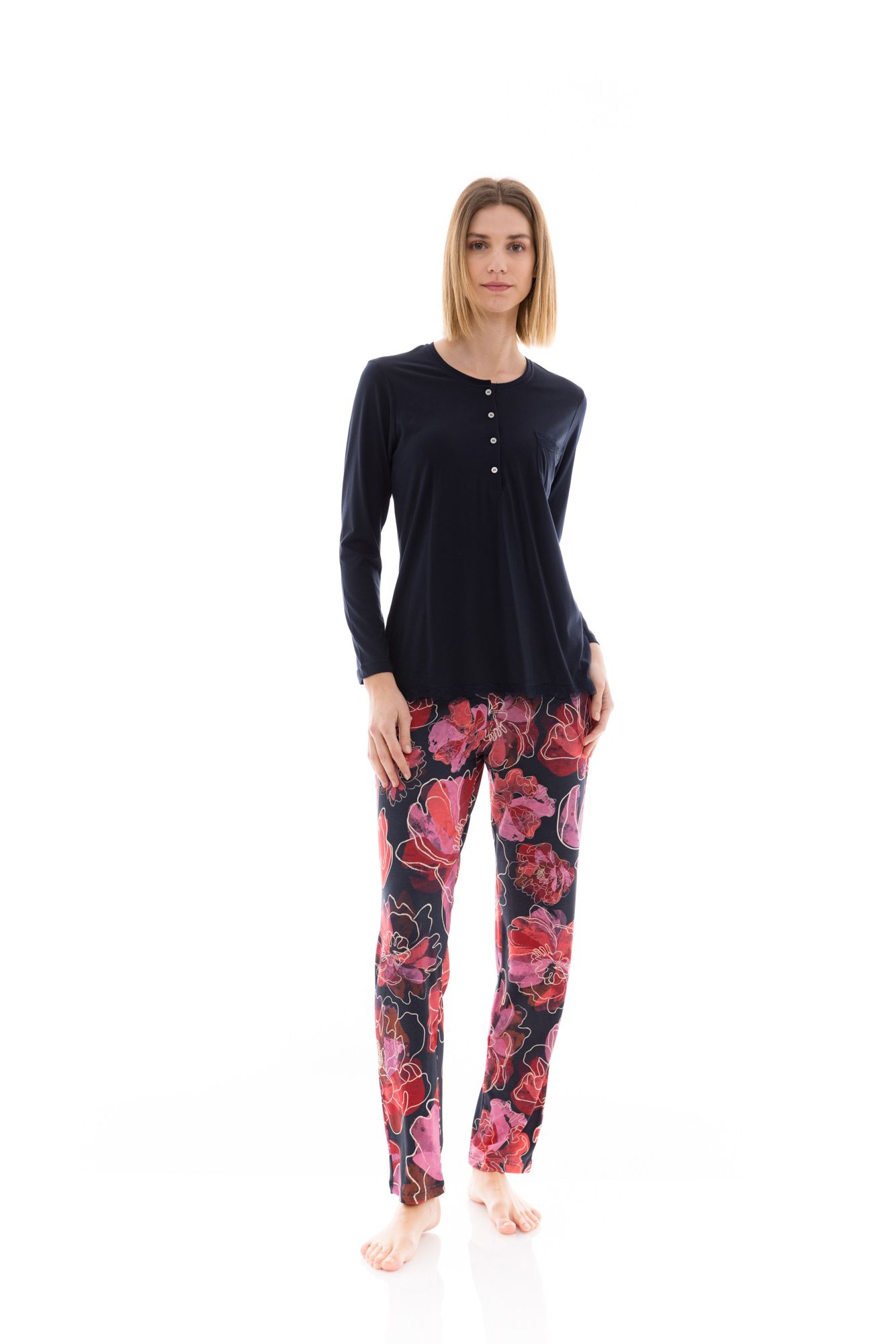 ΠΥΖΑΜΑ MAGENTA FLOWER PINK LABEL