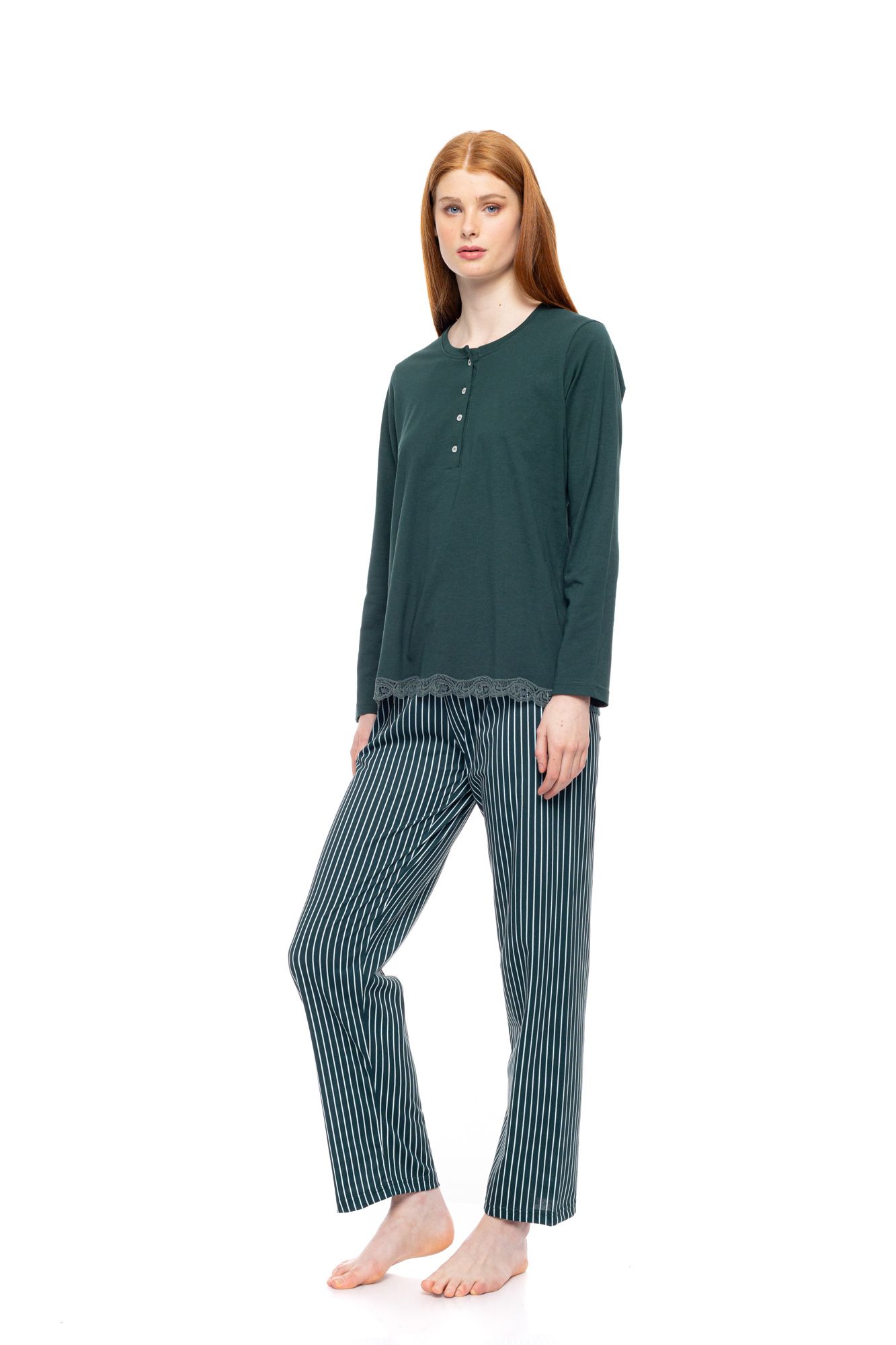 ΠΥΖΑΜΑ ΠΑΤΙΛΕΤΑ GREEN FOREST STRIPES PINK LABEL