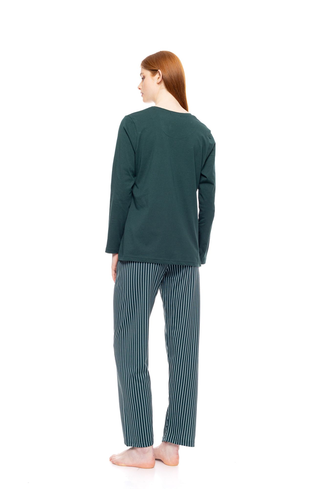 ΠΥΖΑΜΑ ΠΑΤΙΛΕΤΑ GREEN FOREST STRIPES PINK LABEL