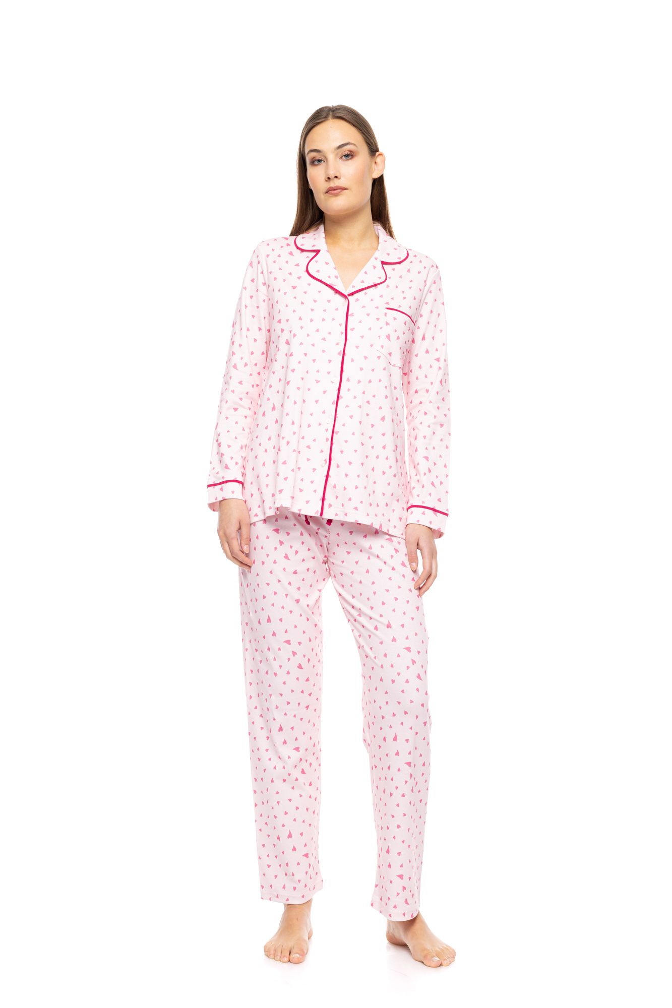 ΠΥΖΑΜΑ ΚΟΥΜΠΩΤΗ ΜΕ ΤΣΕΠΑΚΙ BUBBLEGUM HEART PINK LABEL