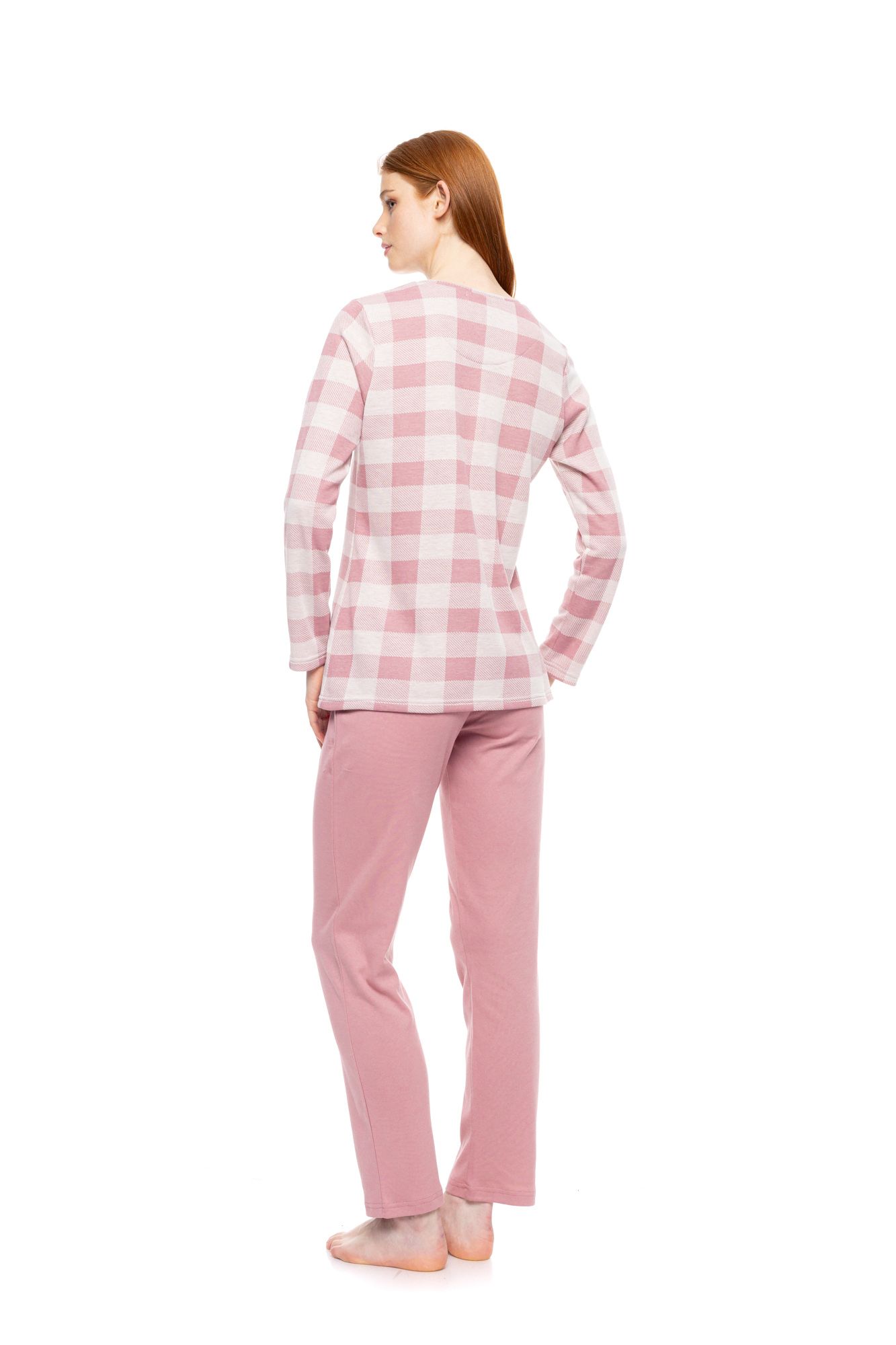 ΠΥΖΑΜΑ ΜΕ ΠΑΤΙΛΕΤΑ JACQUARD ROSE PLAID PINK LABEL